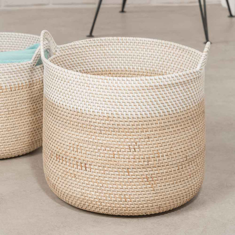 Highland Dunes Wicker Laundry Basket Set Wayfair.co.uk